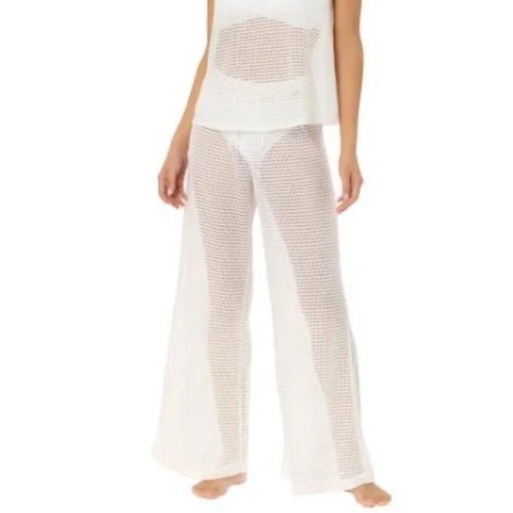 Hurley Women's Size Medium/Large White 2 Piece Crochet Coverup Swims Set NWT